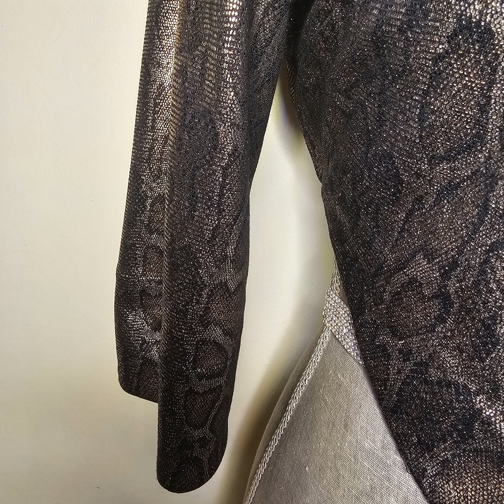 Cache Metallic Snakeskin Cropped Jacket - Vintage… - image 4